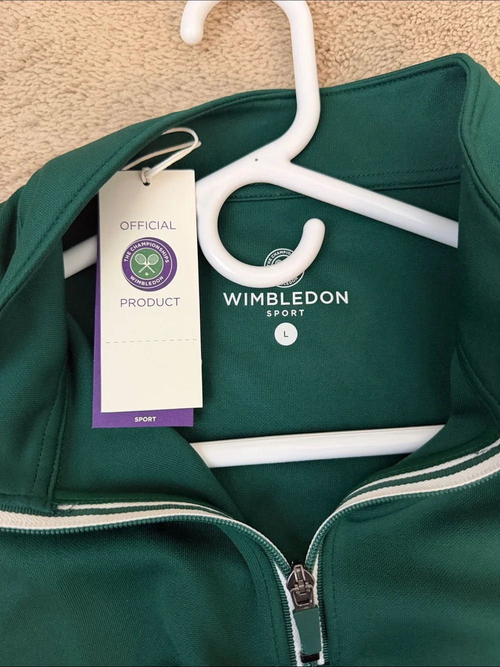 Wimbledon Men's Deep Green Half-Zip Performance Pullover